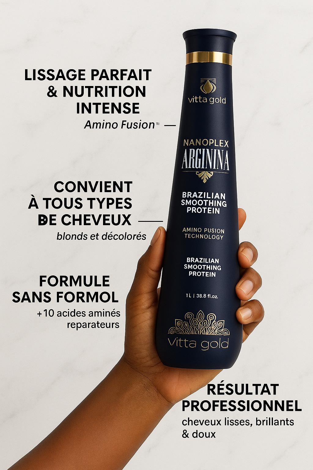 VittaGold Nanoplastie – Lissage Naturel & Réparation Profonde 1L