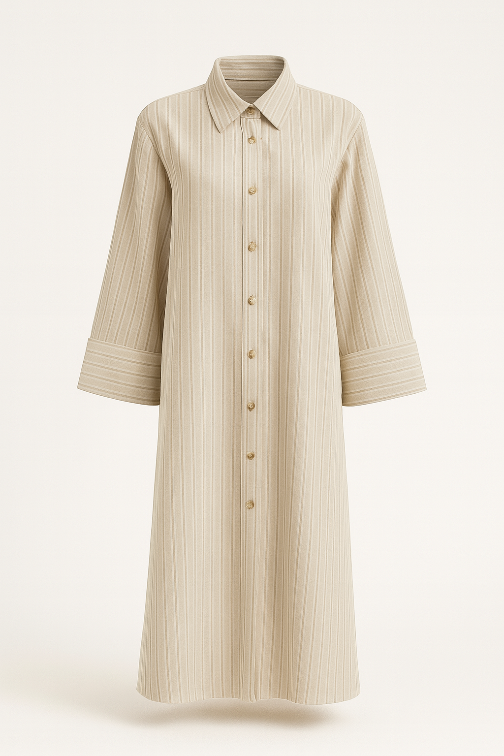 Robe beige à rayures élégant