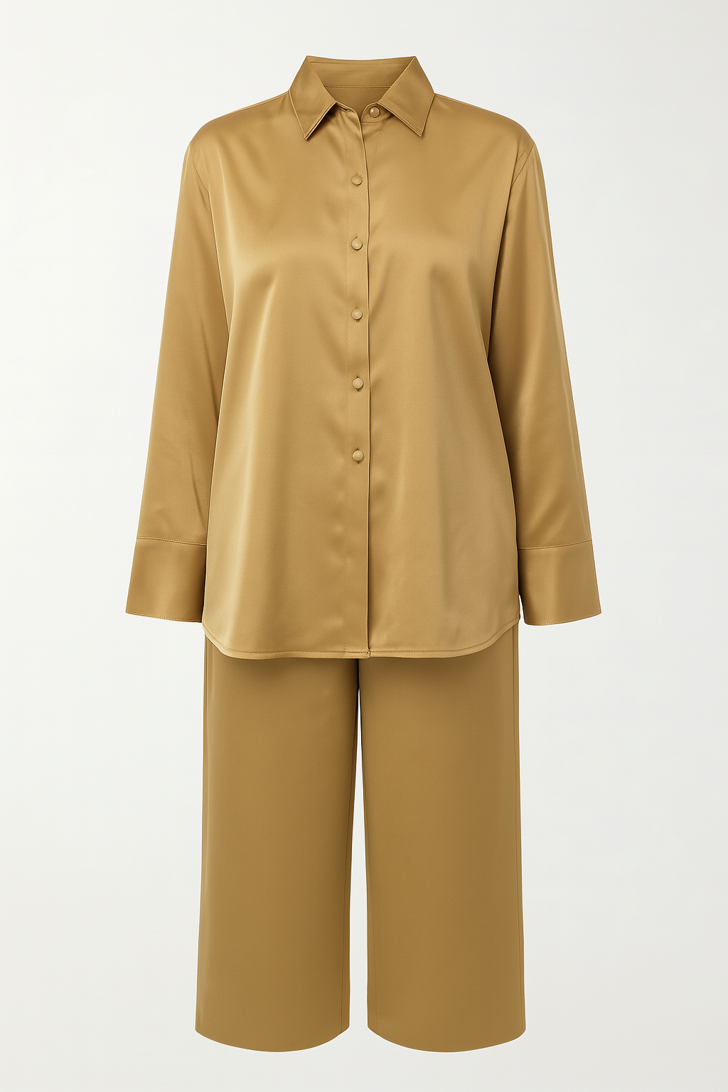 Ensemble Deux Pièces Satiné – Vert Olive Classy & Confort 🫒