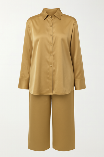 Ensemble Deux Pièces Satiné – Vert Olive Classy & Confort 🫒