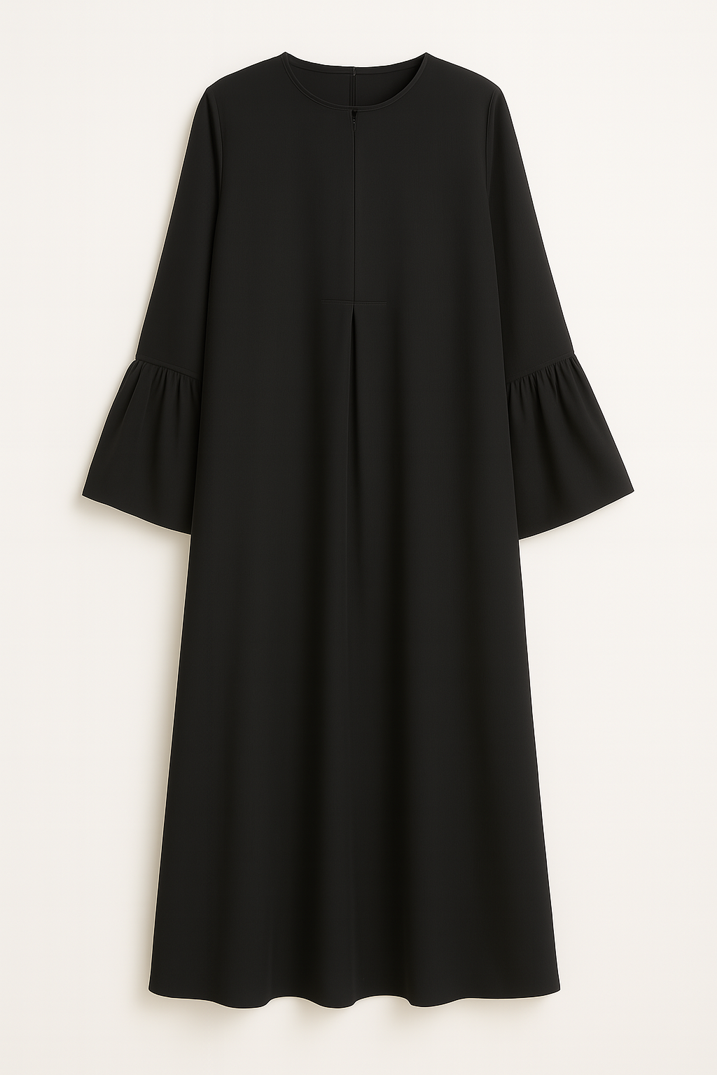 Abaya Noire Élégante – Manches Froufrou Volants
